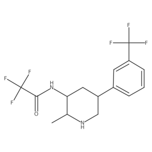 2,2,2-trifluoro-N-{2-methyl-5-[3-(trifluoromethyl)phenyl]piperidin-3-yl}acetamide Structure