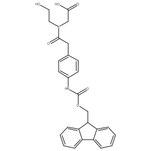 2-{2-[4-({[(9H-fluoren-9-yl)methoxy]carbonyl}amino)phenyl]-N-(2-hydroxyethyl)acetamido}acetic acid Structure