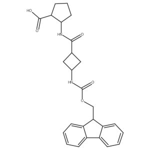 (1RS&,2SR&)-2-[(1rs,3rs)-3-({[(9H-fluoren-9-yl)methoxy]carbonyl}amino)cyclobutaneamido]cyclopentane-1-carboxylic acid Structure
