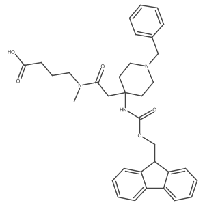 4-{2-[1-benzyl-4-({[(9H-fluoren-9-yl)methoxy]carbonyl}amino)piperidin-4-yl]-N-methylacetamido}butanoic acid Structure
