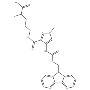 5-{[4-({[(9H-fluoren-9-yl)methoxy]carbonyl}amino)-1-methyl-1H-pyrazol-3-yl]formamido}-2-methylpentanoic acid结构式