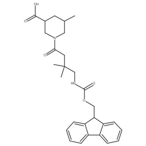 1-[4-({[(9H-fluoren-9-yl)methoxy]carbonyl}amino)-3,3-dimethylbutanoyl]-5-methylpiperidine-3-carboxylic acid Structure
