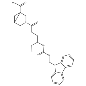 3-[4-({[(9H-fluoren-9-yl)methoxy]carbonyl}amino)hexanoyl]-3-azabicyclo[3.1.0]hexane-1-carboxylic acid结构式