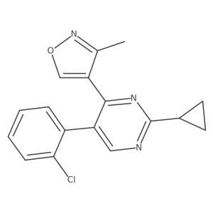 5-(2-Chlorophenyl)-2-cyclopropyl-4-(3-methyl-4-isoxazolyl)pyrimidine结构式