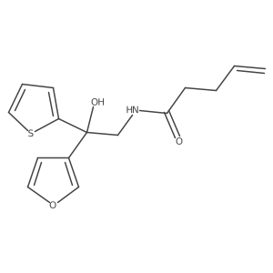 N-(2-(furan-3-yl)-2-hydroxy-2-(thiophen-2-yl)ethyl)pent-4-enamide Structure