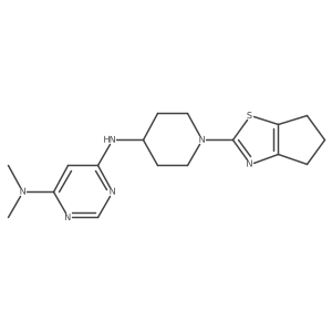 N6-(1-{4H,5H,6H-cyclopenta[d][1,3]thiazol-2-yl}piperidin-4-yl)-N4,N4-dimethylpyrimidine-4,6-diamine结构式