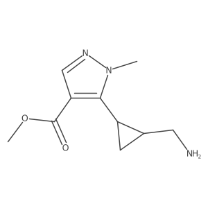 rac-methyl 5-[(1R,2R)-2-(aminomethyl)cyclopropyl]-1-methyl-1H-pyrazole-4-carboxylate结构式