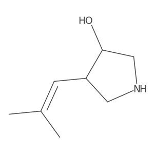 rac-(3R,4S)-4-(2-methylprop-1-en-1-yl)pyrrolidin-3-ol结构式