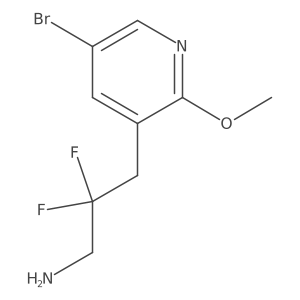 3-(5-Bromo-2-methoxypyridin-3-yl)-2,2-difluoropropan-1-amine Structure