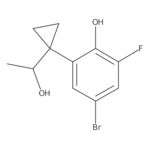 4-Bromo-2-fluoro-6-[1-(1-hydroxyethyl)cyclopropyl]phenol结构式