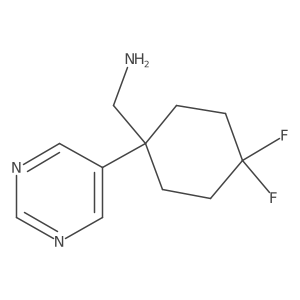 [4,4-Difluoro-1-(pyrimidin-5-yl)cyclohexyl]methanamine结构式
