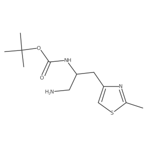 tert-butyl N-[1-amino-3-(2-methyl-1,3-thiazol-4-yl)propan-2-yl]carbamate结构式