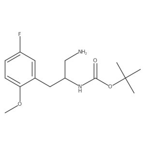 tert-butyl N-[1-amino-3-(5-fluoro-2-methoxyphenyl)propan-2-yl]carbamate结构式