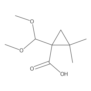 1-(Dimethoxymethyl)-2,2-dimethylcyclopropane-1-carboxylic acid结构式