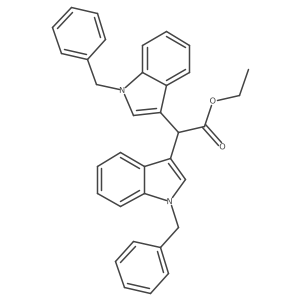 Ethyl 2,2-bis(1-benzyl-1H-indol-3-yl)acetate结构式
