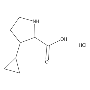3-Cyclopropylpyrrolidine-2-carboxylic acid;hydrochloride结构式