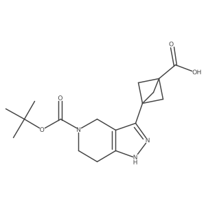 3-(5-(tert-Butoxycarbonyl)-4,5,6,7-tetrahydro-2H-pyrazolo[4,3-c]pyridin-3-yl)bicyclo[1.1.1]pentane-1-carboxylic acid结构式