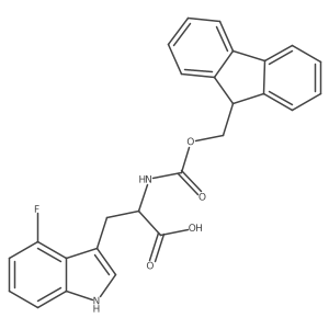 (2R)-2-{[(9H-fluoren-9-ylmethoxy)carbonyl]amino}-3-(4-fluoro-1H-indol-3-yl)propanoic acid Structure