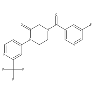 4-(5-Fluoropyridine-3-carbonyl)-1-[2-(trifluoromethyl)pyridin-4-yl]piperazin-2-one Structure