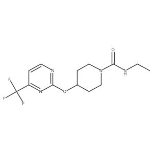 N-ethyl-4-{[4-(trifluoromethyl)pyrimidin-2-yl]oxy}piperidine-1-carboxamide结构式