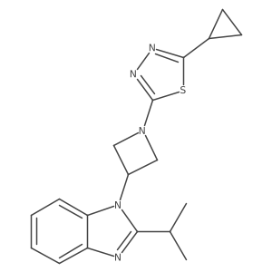 1-[1-(5-cyclopropyl-1,3,4-thiadiazol-2-yl)azetidin-3-yl]-2-(propan-2-yl)-1H-1,3-benzodiazole结构式