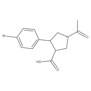 rac-(3R,4S)-1-acetyl-4-(4-bromophenyl)pyrrolidine-3-carboxylic acid Structure