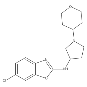 6-chloro-N-[1-(oxan-4-yl)pyrrolidin-3-yl]-1,3-benzoxazol-2-amine结构式