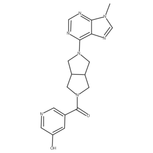 5-[5-(9-methyl-9H-purin-6-yl)-octahydropyrrolo[3,4-c]pyrrole-2-carbonyl]pyridin-3-ol结构式