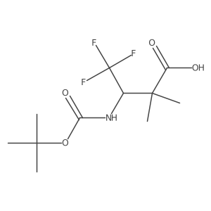 (3S)-3-{[(tert-butoxy)carbonyl]amino}-4,4,4-trifluoro-2,2-dimethylbutanoic acid Structure
