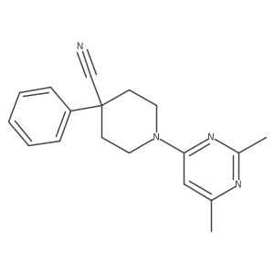 1-(2,6-Dimethylpyrimidin-4-yl)-4-phenylpiperidine-4-carbonitrile Structure