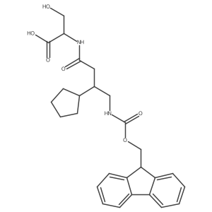 (2R)-2-[3-cyclopentyl-4-({[(9H-fluoren-9-yl)methoxy]carbonyl}amino)butanamido]-3-hydroxypropanoic acid Structure