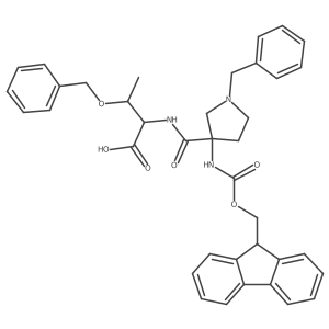 (2S,3R)-2-{[1-benzyl-3-({[(9H-fluoren-9-yl)methoxy]carbonyl}amino)pyrrolidin-3-yl]formamido}-3-(benzyloxy)butanoic acid Structure