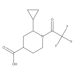 2-Cyclopropyl-1-(2,2,2-trifluoroacetyl)piperidine-4-carboxylic acid Structure