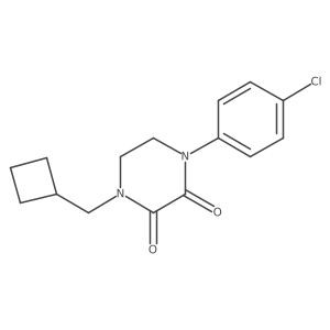 1-(4-Chlorophenyl)-4-(cyclobutylmethyl)piperazine-2,3-dione结构式
