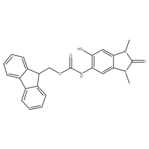 (9H-fluoren-9-yl)methyl N-(6-hydroxy-1,3-dimethyl-2-oxo-2,3-dihydro-1H-1,3-benzodiazol-5-yl)carbamate结构式