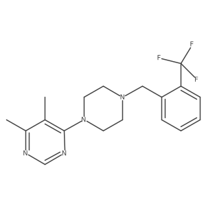 4,5-Dimethyl-6-(4-{[2-(trifluoromethyl)phenyl]methyl}piperazin-1-yl)pyrimidine结构式
