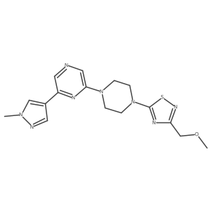 2-{4-[3-(methoxymethyl)-1,2,4-thiadiazol-5-yl]piperazin-1-yl}-6-(1-methyl-1H-pyrazol-4-yl)pyrazine结构式
