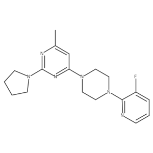 4-[4-(3-Fluoropyridin-2-yl)piperazin-1-yl]-6-methyl-2-(pyrrolidin-1-yl)pyrimidine结构式