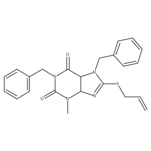 1,7-Dibenzyl-3-methyl-8-prop-2-enylsulfanyl-4,5-dihydropurine-2,6-dione Structure
