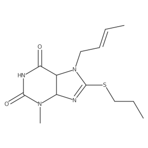 7-[(E)-but-2-enyl]-3-methyl-8-propylsulfanyl-4,5-dihydropurine-2,6-dione结构式