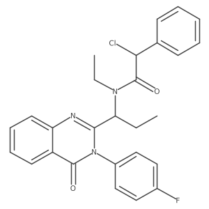 2-chloro-N-ethyl-N-[1-[3-(4-fluorophenyl)-4-oxoquinazolin-2-yl]propyl]-2-phenylacetamide Structure