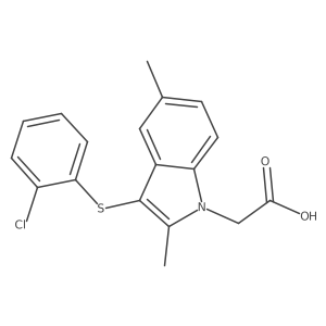 3-[(2-chlorophenyl)thio]-2,5-dimethyl-1H-indole-1-ylacetic acid结构式
