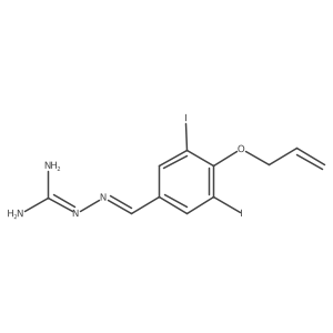 (2E)-2-[3,5-diiodo-4-(prop-2-en-1-yloxy)benzylidene]hydrazinecarboximidamide结构式