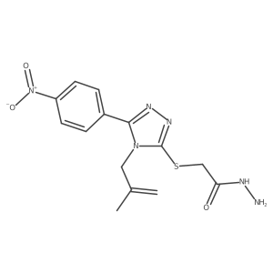 2-{[4-(2-methylprop-2-en-1-yl)-5-(4-nitrophenyl)-4H-1,2,4-triazol-3-yl]sulfanyl}acetohydrazide结构式