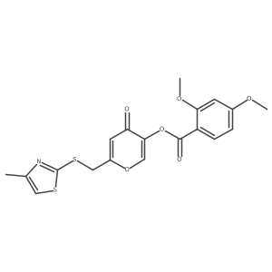 6-(((4-methylthiazol-2-yl)thio)methyl)-4-oxo-4H-pyran-3-yl 2,4-dimethoxybenzoate Structure
