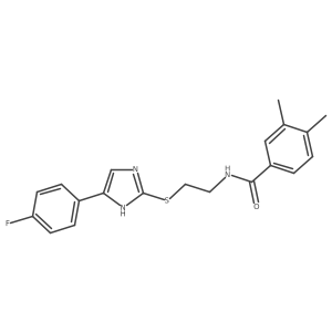 N-(2-((5-(4-fluorophenyl)-1H-imidazol-2-yl)thio)ethyl)-3,4-dimethylbenzamide结构式
