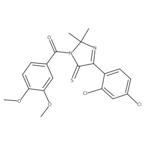 (4-(2,4-dichlorophenyl)-2,2-dimethyl-5-thioxo-2,5-dihydro-1H-imidazol-1-yl)(3,4-dimethoxyphenyl)methanone结构式