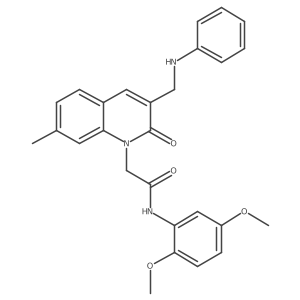 N-(2,5-dimethoxyphenyl)-2-{7-methyl-2-oxo-3-[(phenylamino)methyl]-1,2-dihydroquinolin-1-yl}acetamide Structure