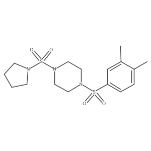 1-((3,4-Dimethylphenyl)sulfonyl)-4-(pyrrolidin-1-ylsulfonyl)piperazine结构式