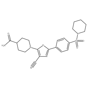 1-{4-Cyano-2-[4-(piperidin-1-ylsulfonyl)phenyl]-1,3-oxazol-5-yl}piperidine-4-carboxamide Structure